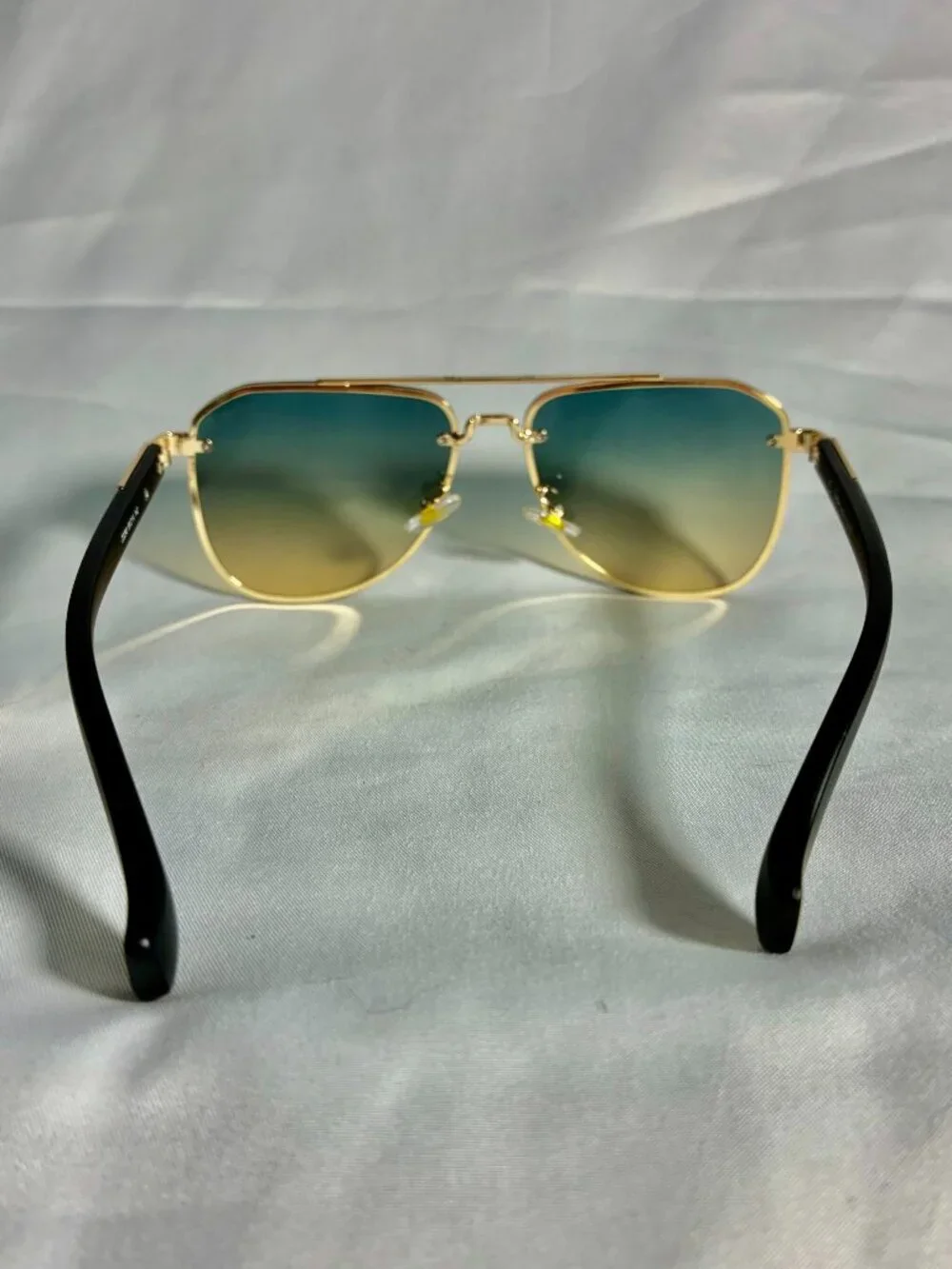 Cartier Santos Style Gold Aviator Sunglasses Gradient Lens Made in Italy